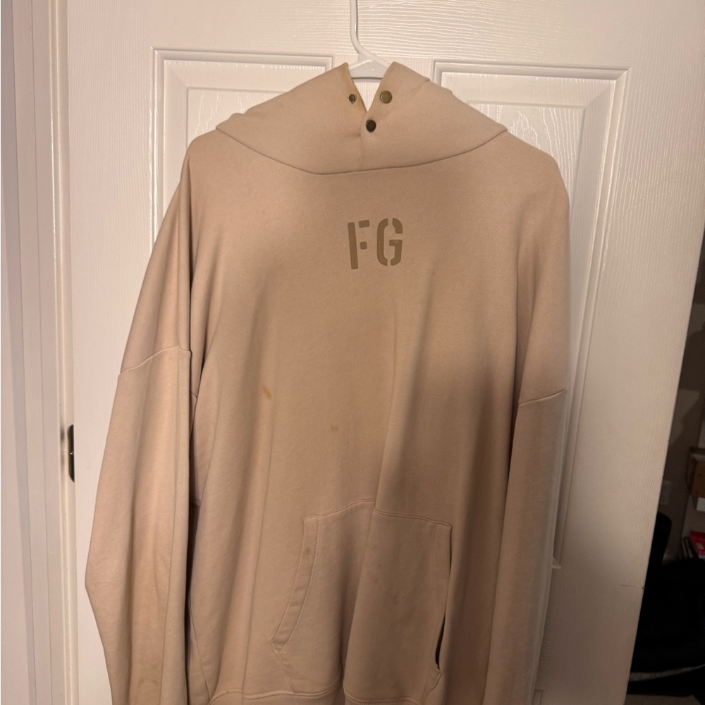 Fear of God Sand Military Hoodie with Logo